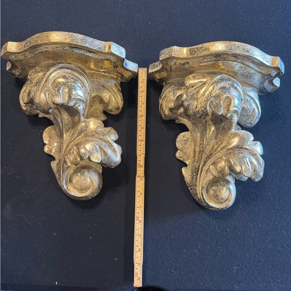 Other - Pair of Elegant Gold and Silver Finish Wall Corbels